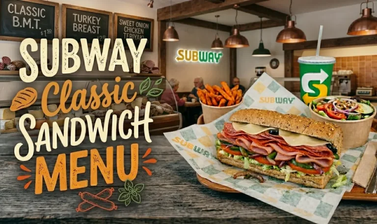 subway classic sandwiches menu