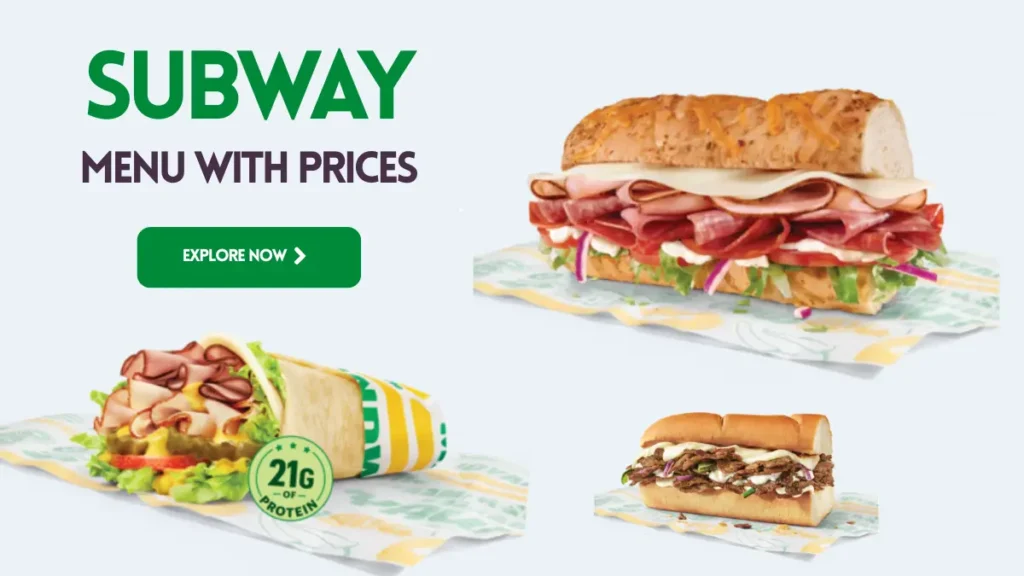 subway menu with prices